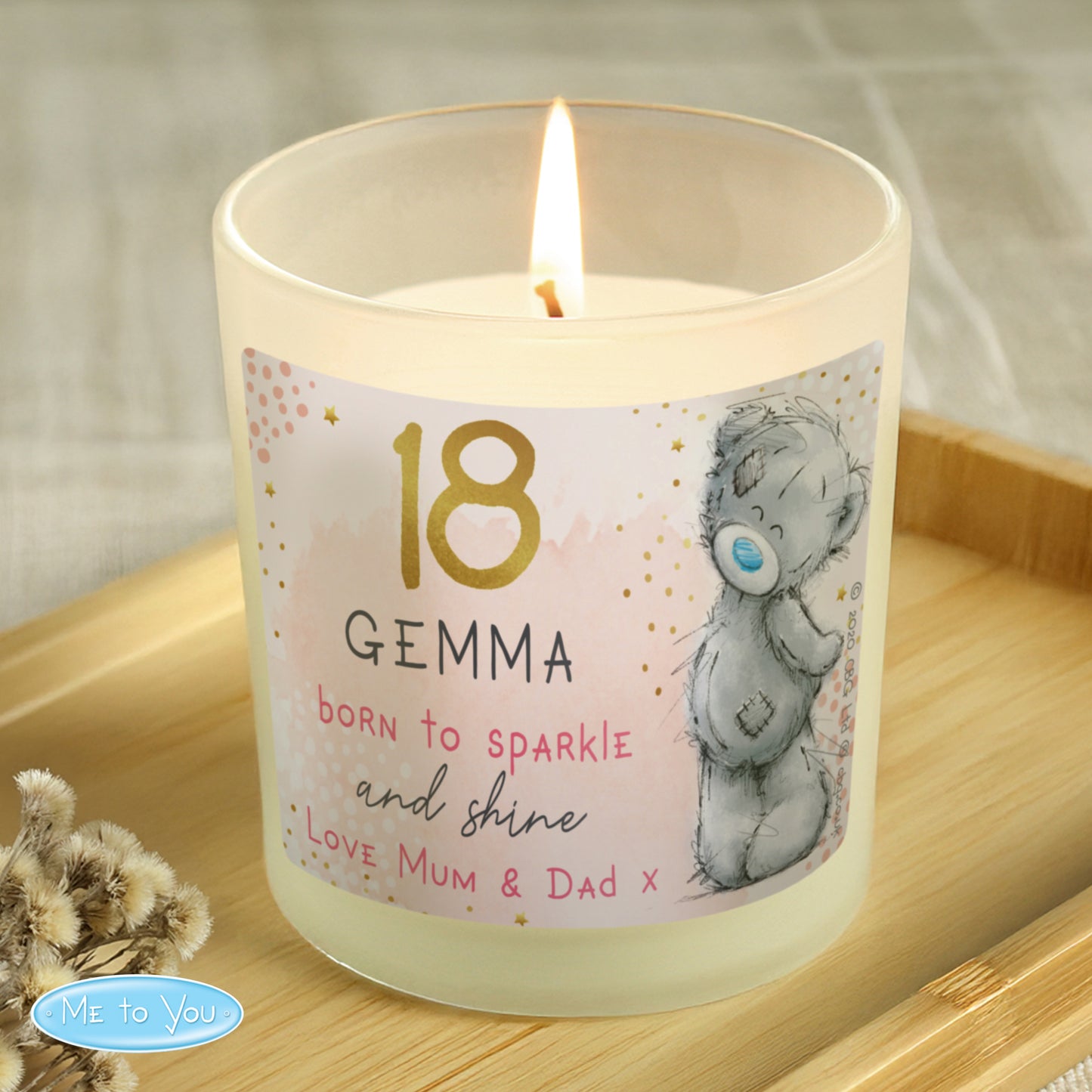 Personalised Me To You Sparkle & Shine Birthday Scented Jar Candle - MK&JD Gifts