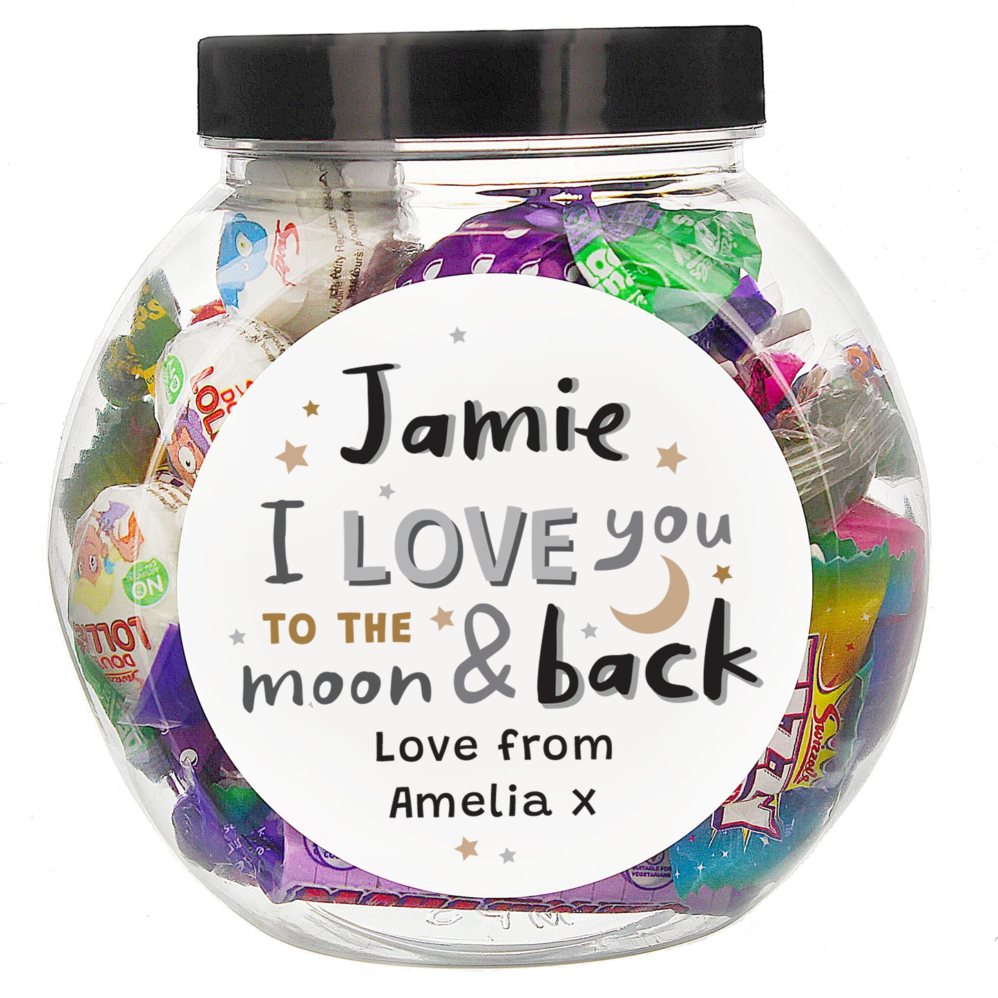 Personalised To the Moon and Back Sweet Jar - MK&JD Gifts