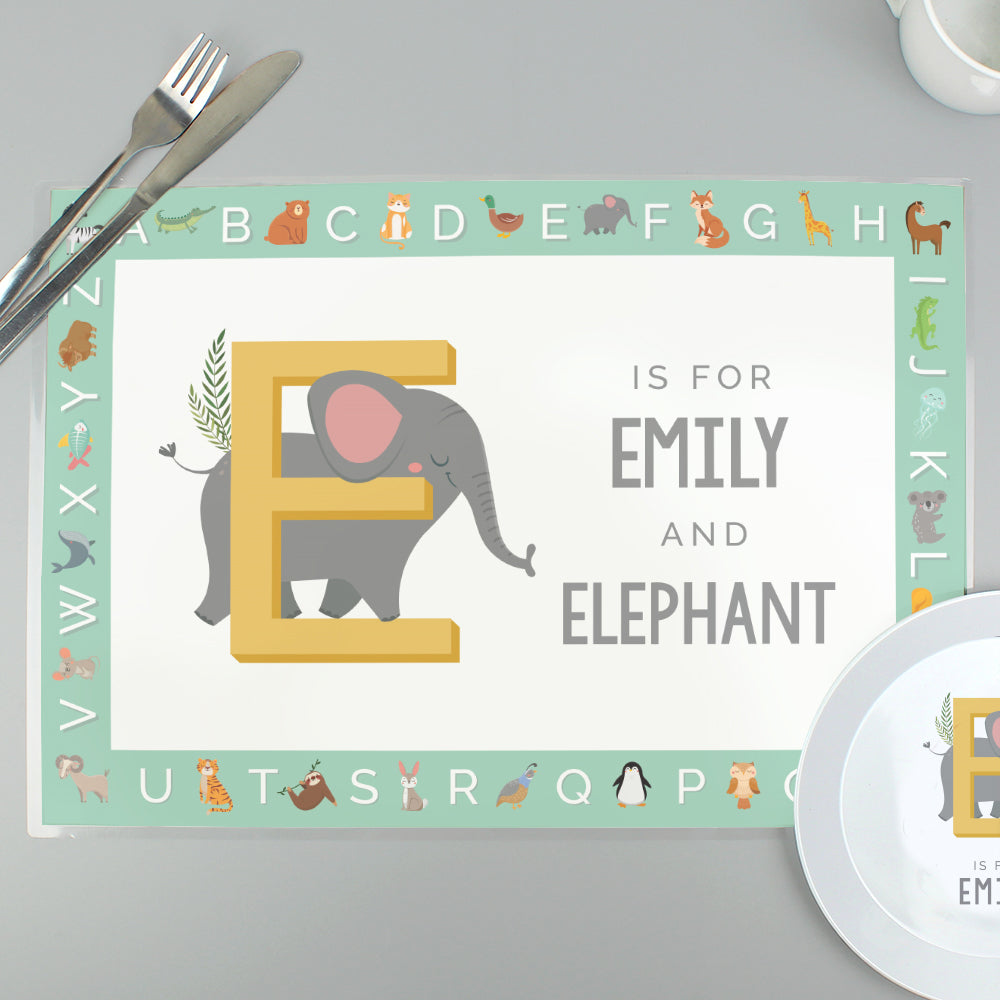 Personalised Animal Alphabet Placemat - MK&JD Gifts