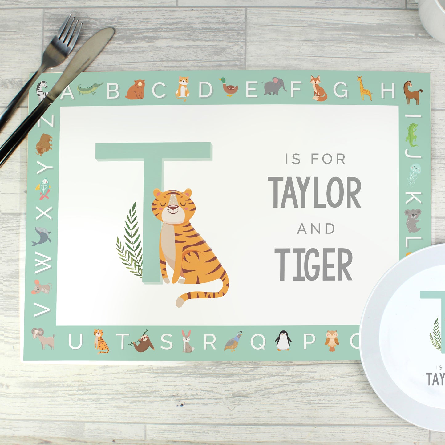 Personalised Animal Alphabet Placemat - MK&JD Gifts