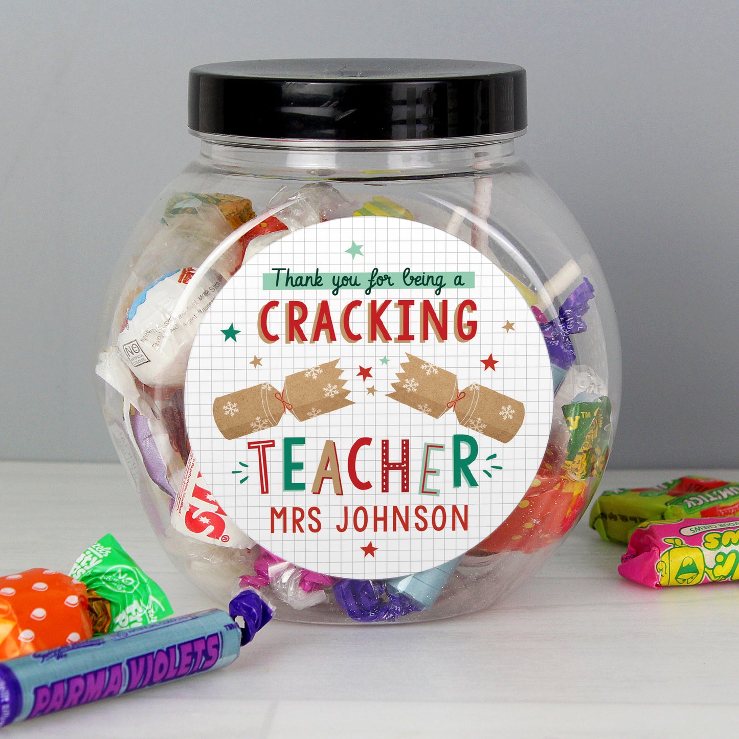 Personalised Cracking Teacher Sweet Jar - MK&JD Gifts