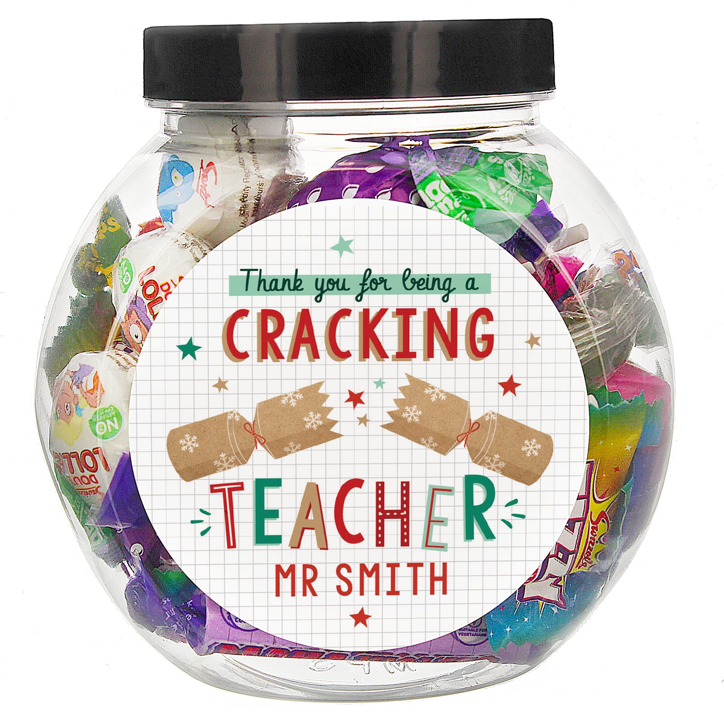 Personalised Cracking Teacher Sweet Jar - MK&JD Gifts