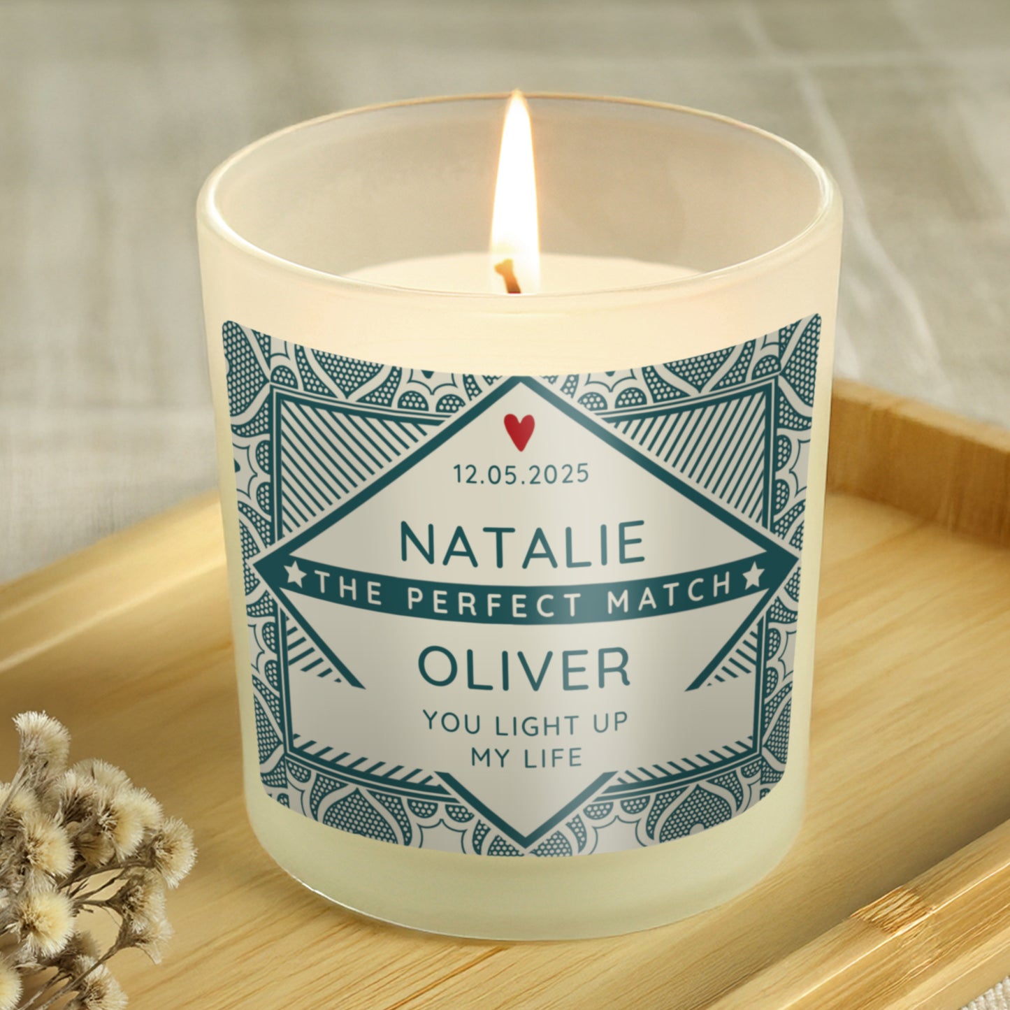 Personalised The Perfect Match Scented Jar Candle - MK&JD Gifts