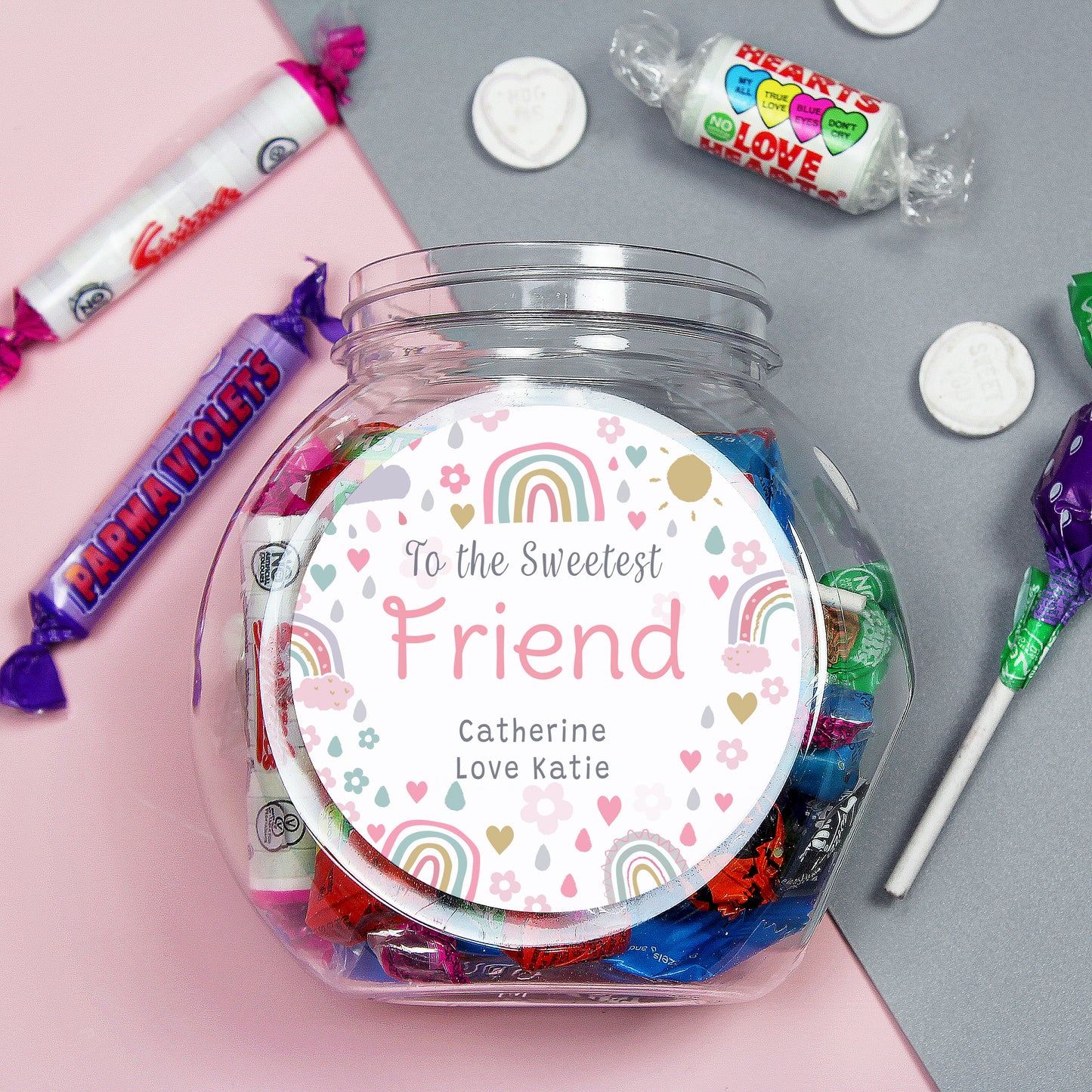Personalised Rainbows & Sunshine Sweet Jar - MK&JD Gifts