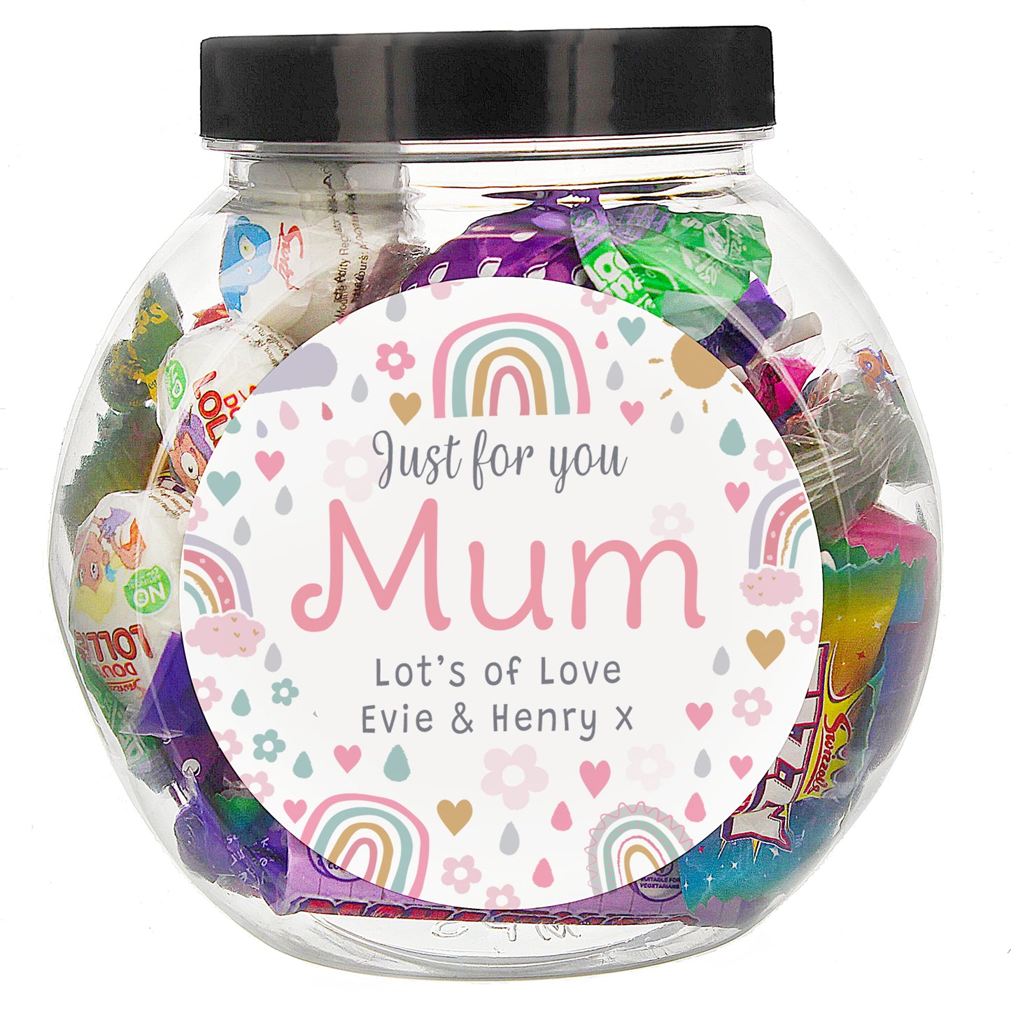 Personalised Rainbows & Sunshine Sweet Jar - MK&JD Gifts