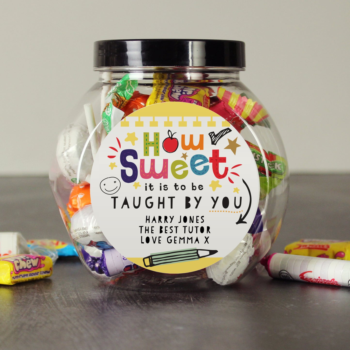 Personalised Shape Little Minds Sweet Jar - MK&JD Gifts