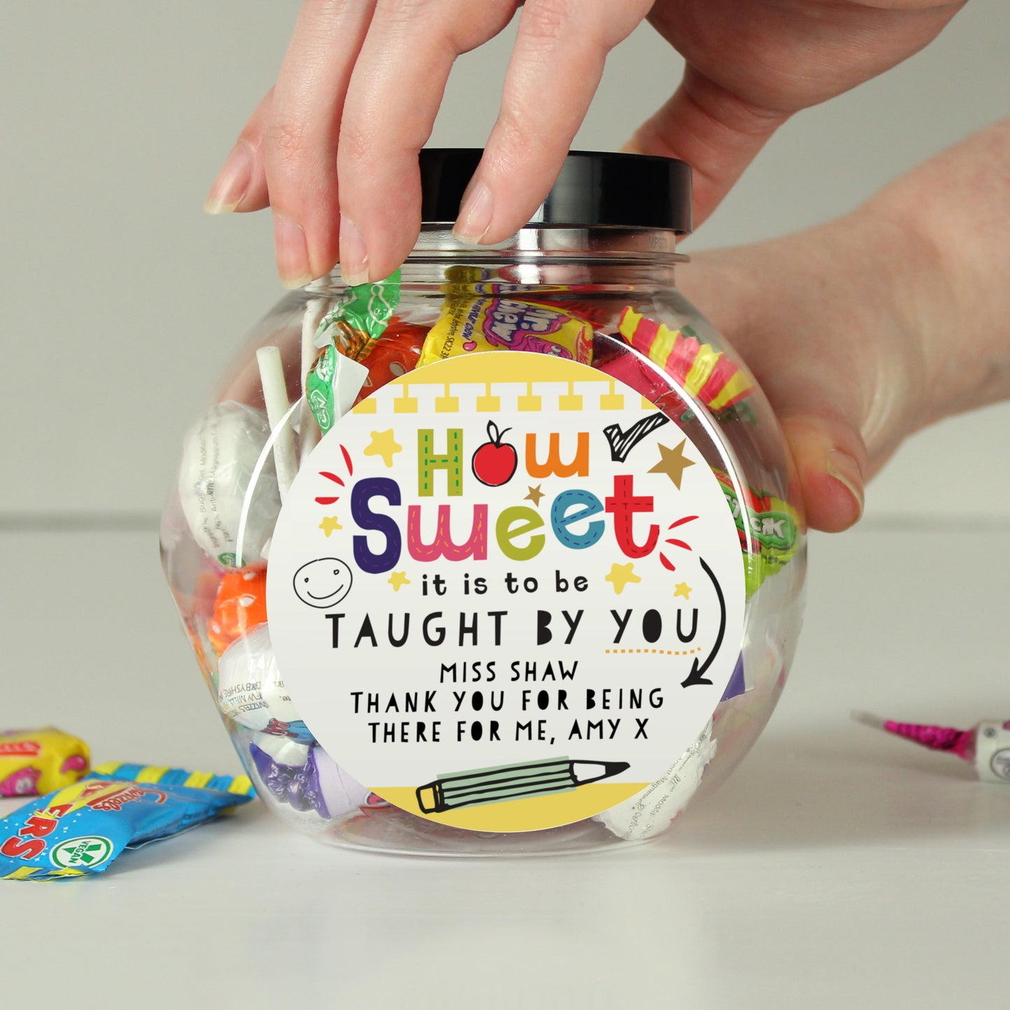 Personalised Shape Little Minds Sweet Jar - MK&JD Gifts
