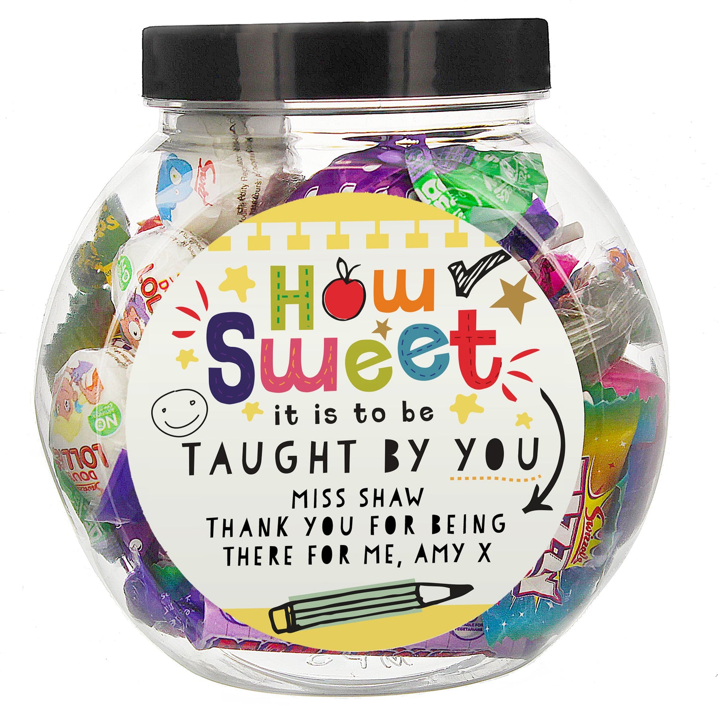 Personalised Shape Little Minds Sweet Jar - MK&JD Gifts