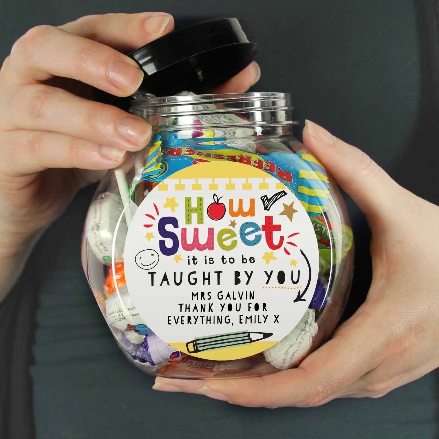 Personalised Shape Little Minds Sweet Jar - MK&JD Gifts