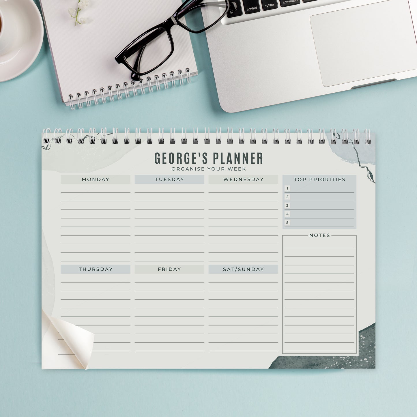 Personalised Abstract A4 Desk Planner - MK&JD Gifts