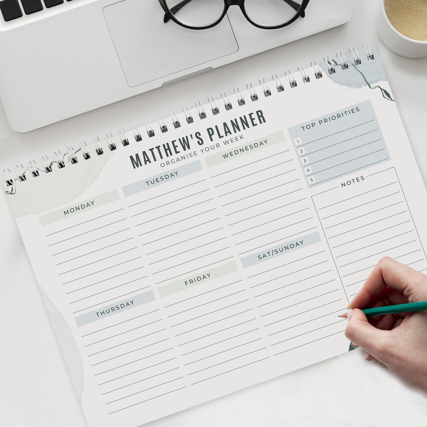 Personalised Abstract A4 Desk Planner - MK&JD Gifts
