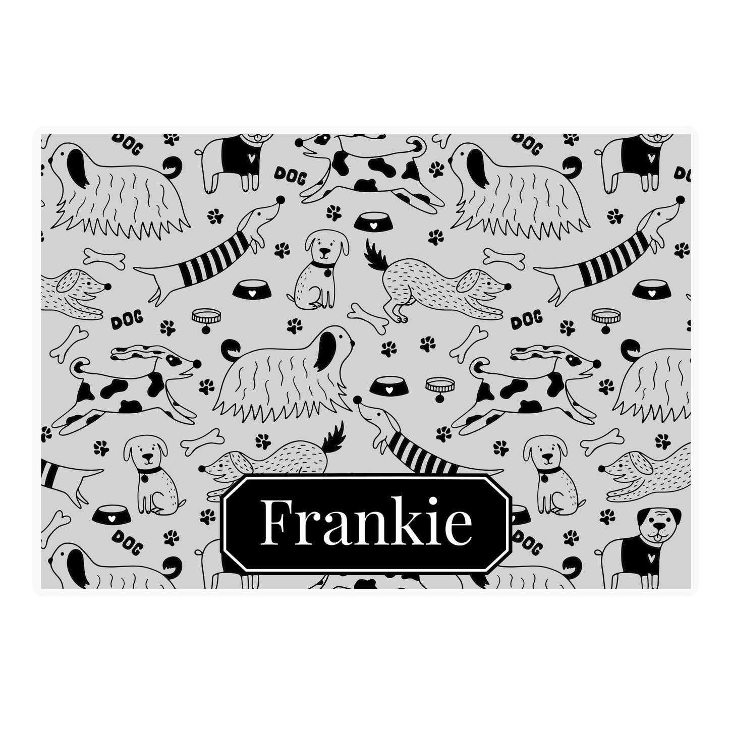 Personalised Dog Print Pet Bowl Mat - MK&JD Gifts
