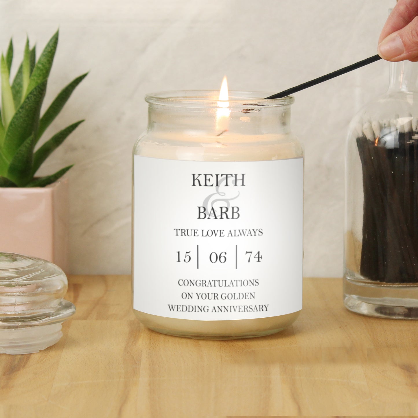 Personalised Couples Large Scented Jar Candle - MK&JD Gifts