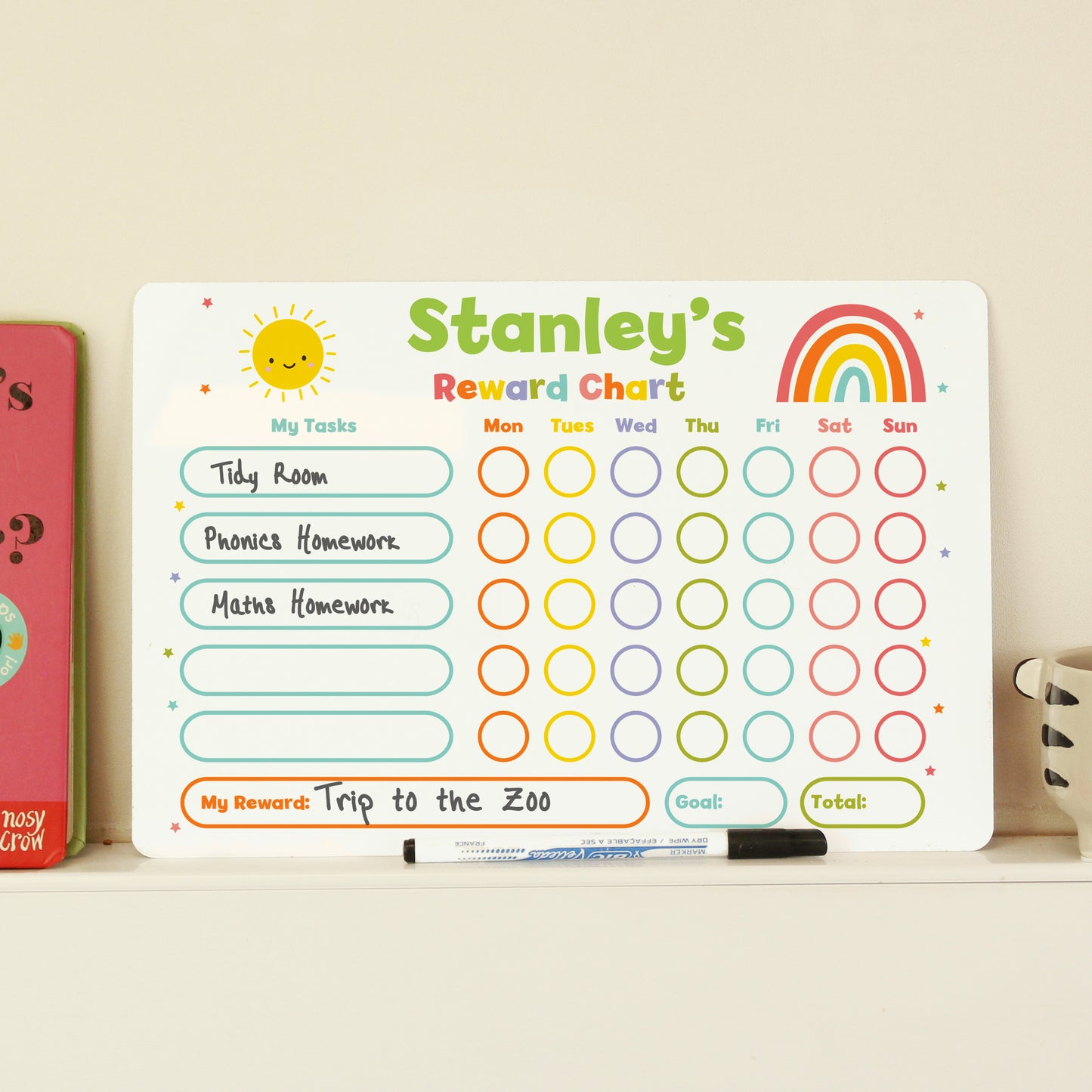 Personalised Rewards Chart & Dry Wipe Pen - MK&JD Gifts
