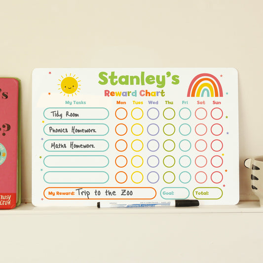 Personalised Rewards Chart & Dry Wipe Pen - MK&JD Gifts
