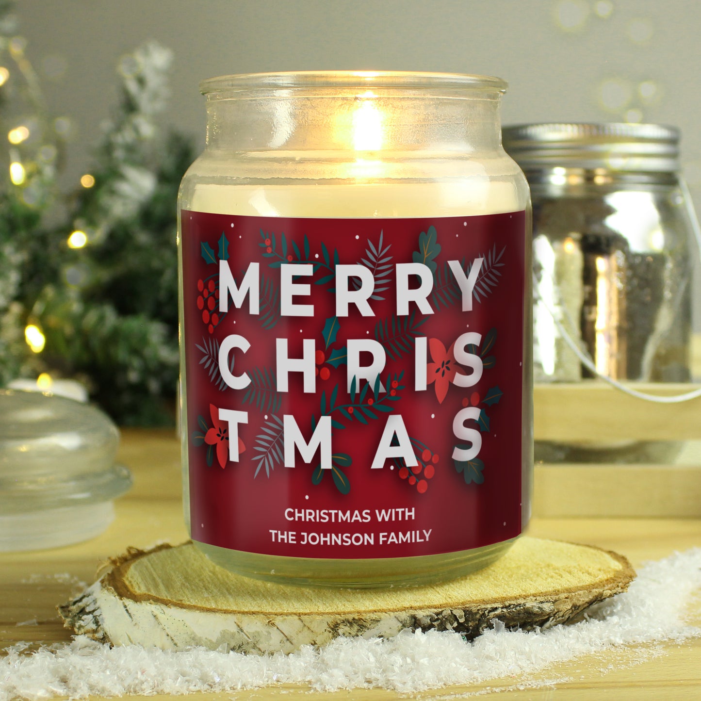 Personalised Christmas Large Scented Jar Candle - MK&JD Gifts