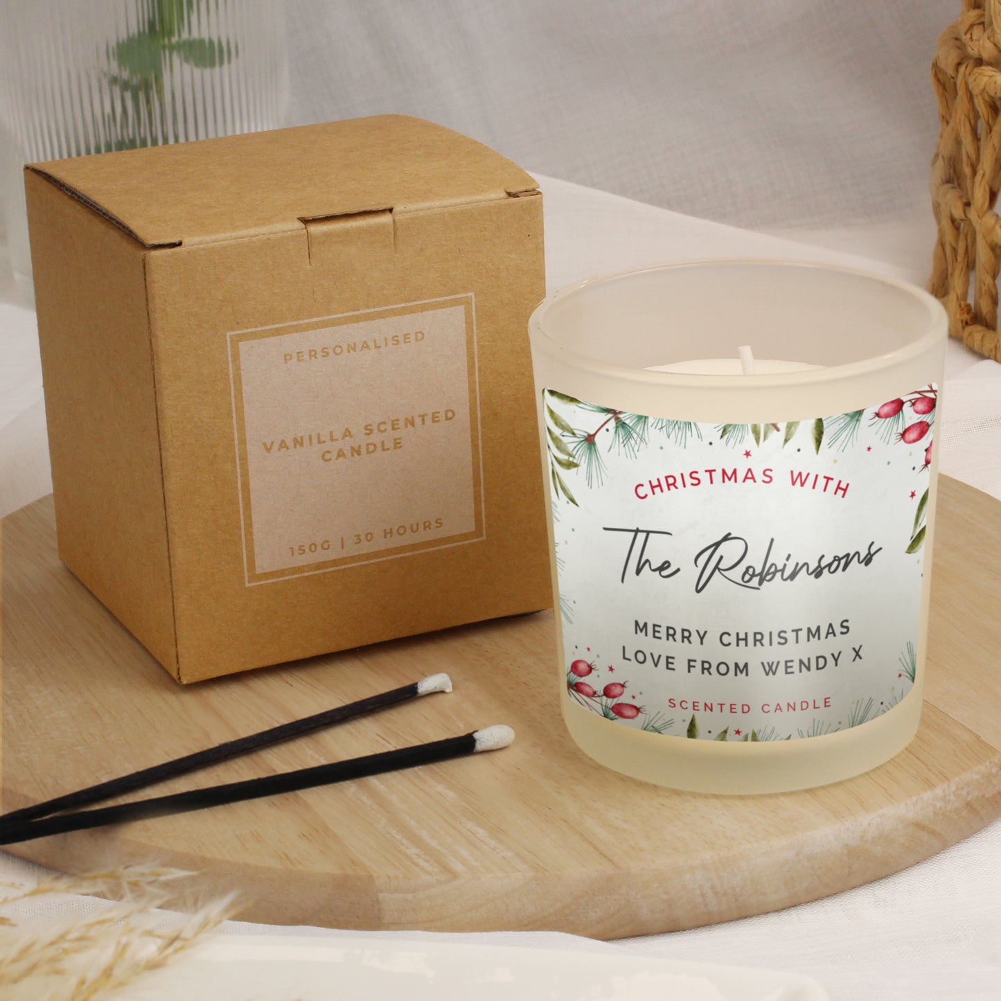 Personalised Christmas With... Scented Jar Candle - MK&JD Gifts