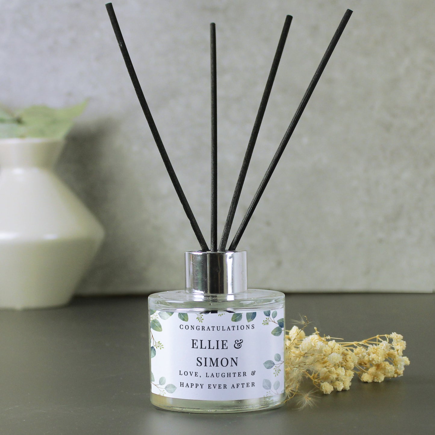 Personalised Botanical Free Text Reed Diffuser - MK&JD Gifts