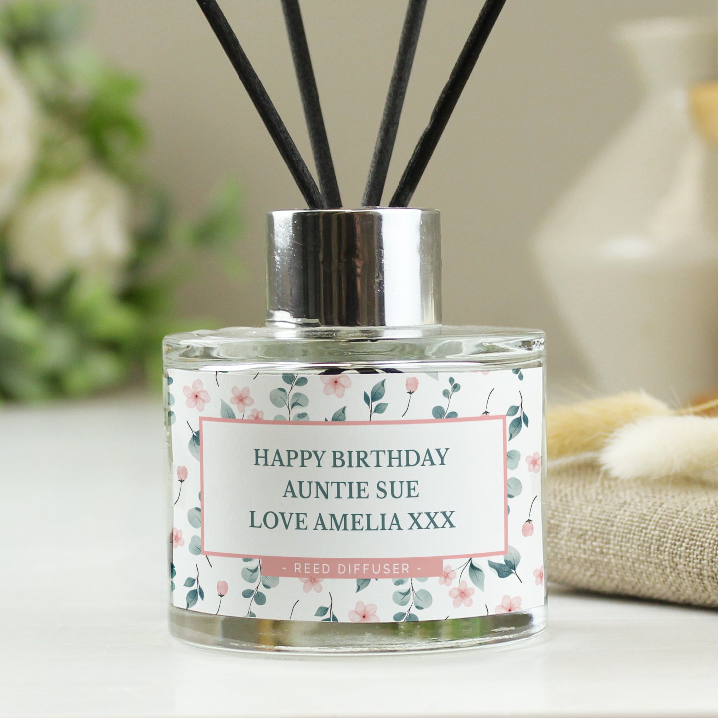 Personalised Floral Reed Diffuser - MK&JD Gifts
