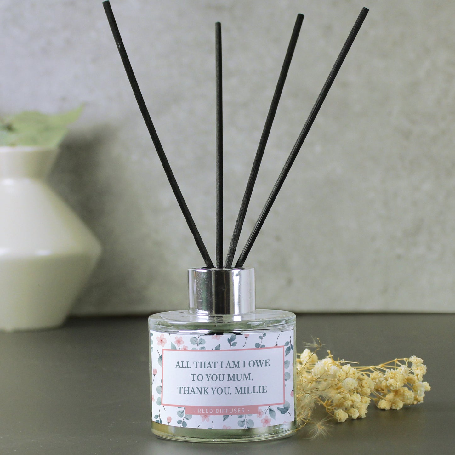 Personalised Floral Reed Diffuser - MK&JD Gifts