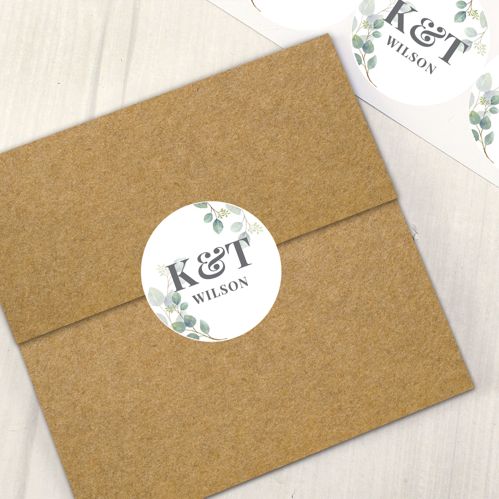 Personalised Botanical Initial Sticker Set - MK&JD Gifts