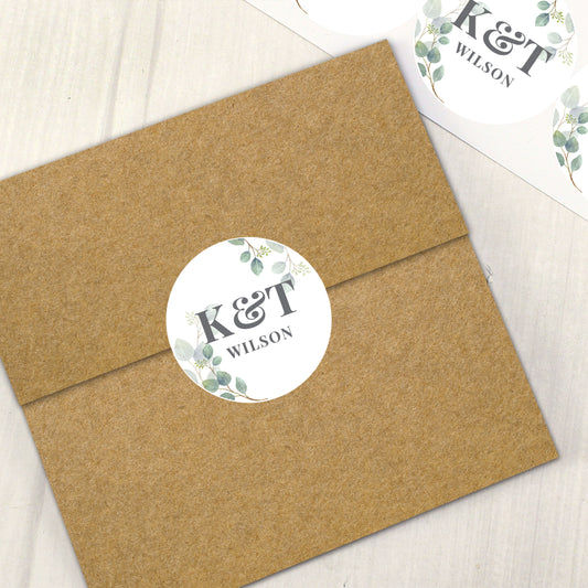 Personalised Botanical Initial Sticker Set - MK&JD Gifts