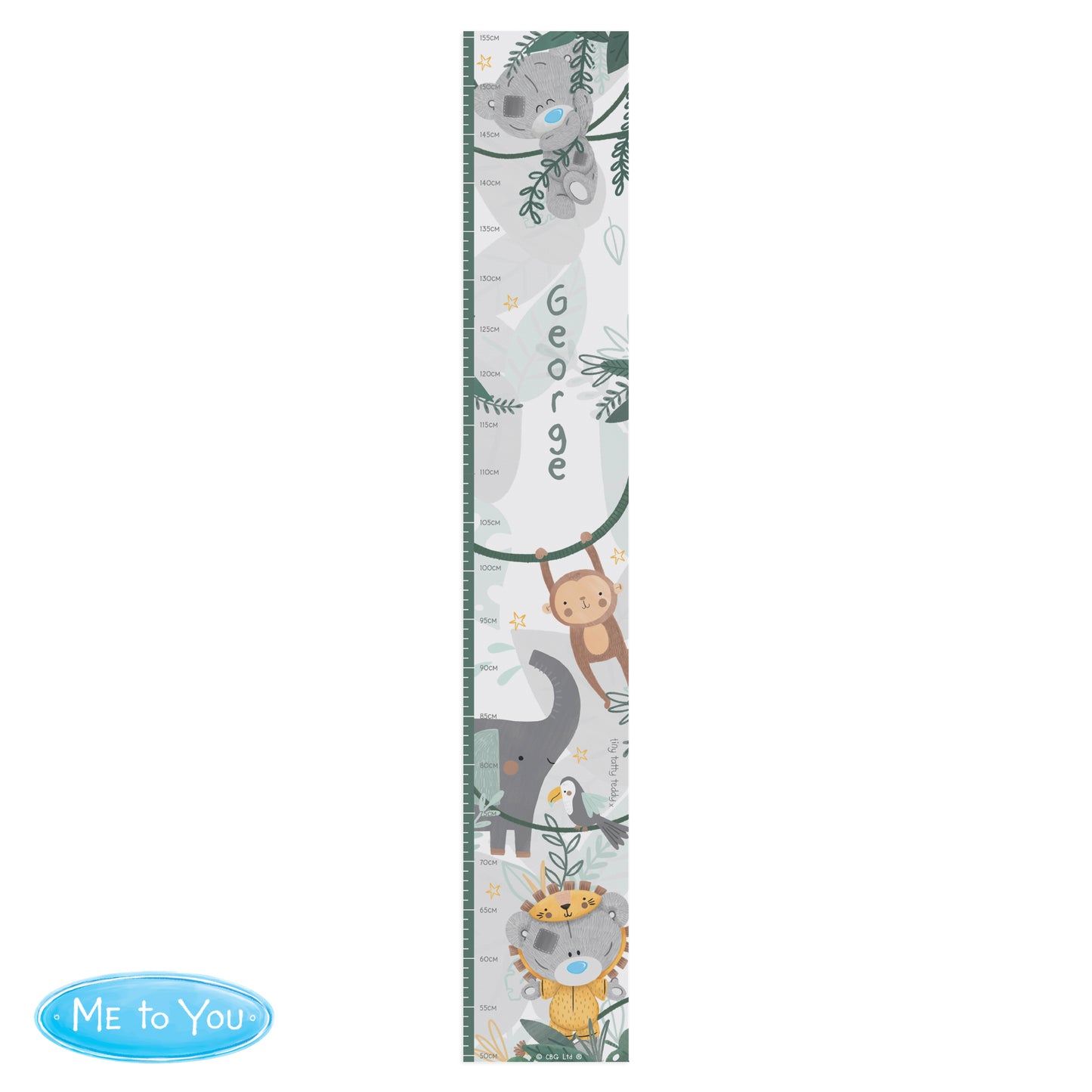 Personalised Tiny Tatty Teddy Wild One Height Chart - MK&JD Gifts