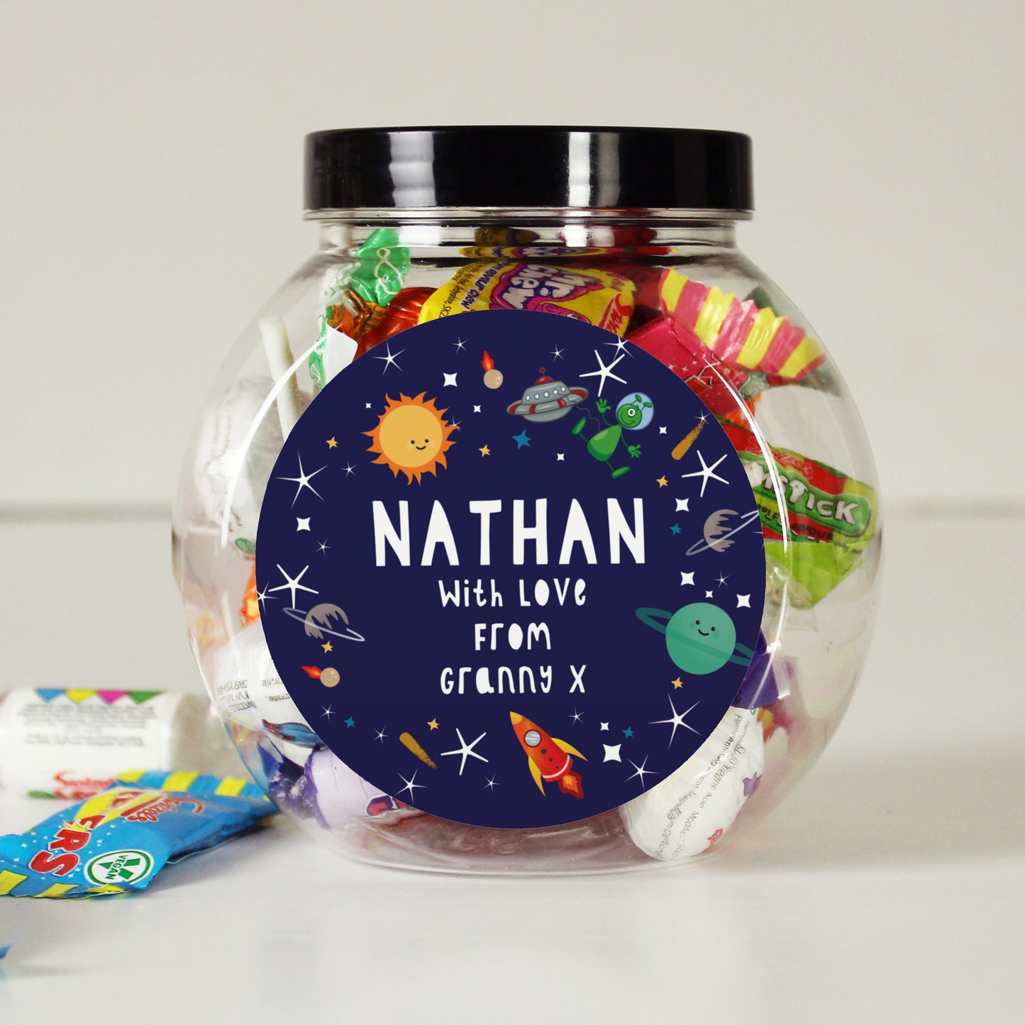 Personalised Space Sweet Jar - MK&JD Gifts