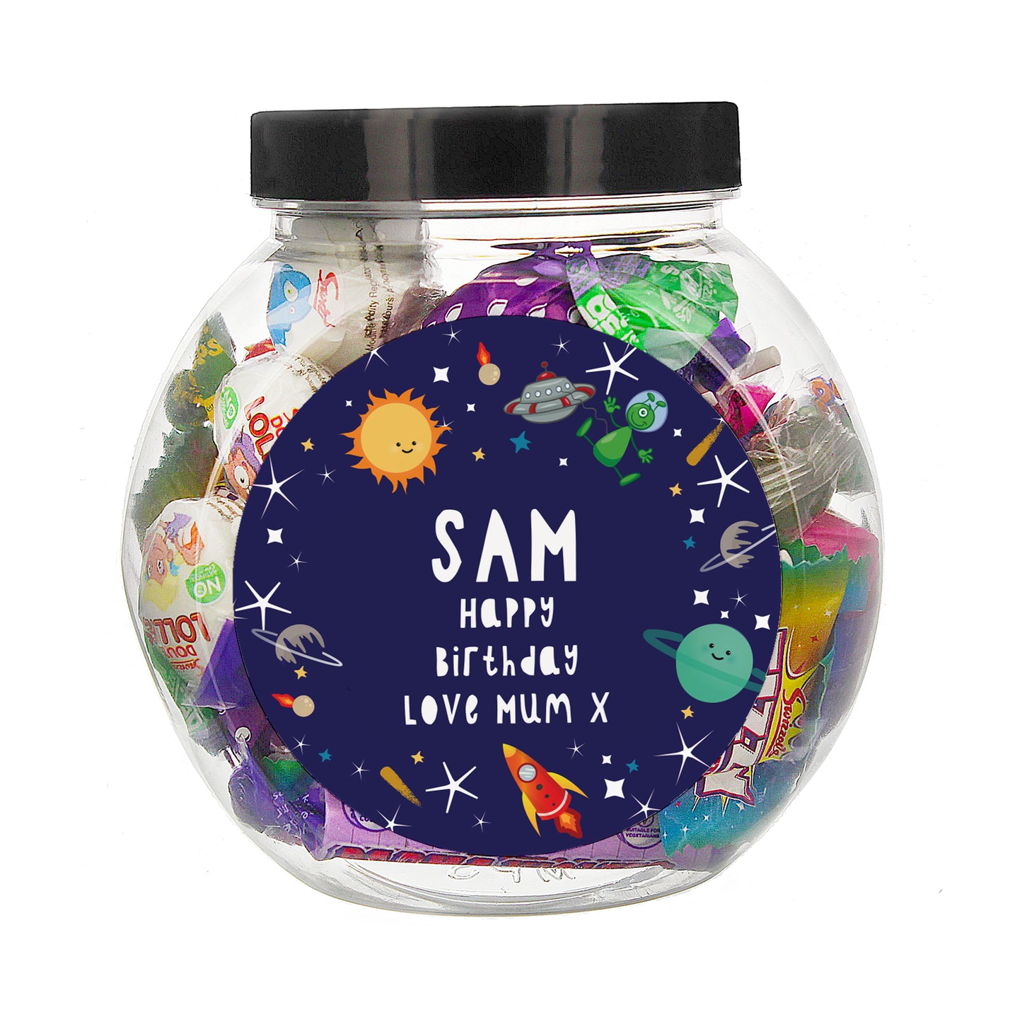 Personalised Space Sweet Jar - MK&JD Gifts