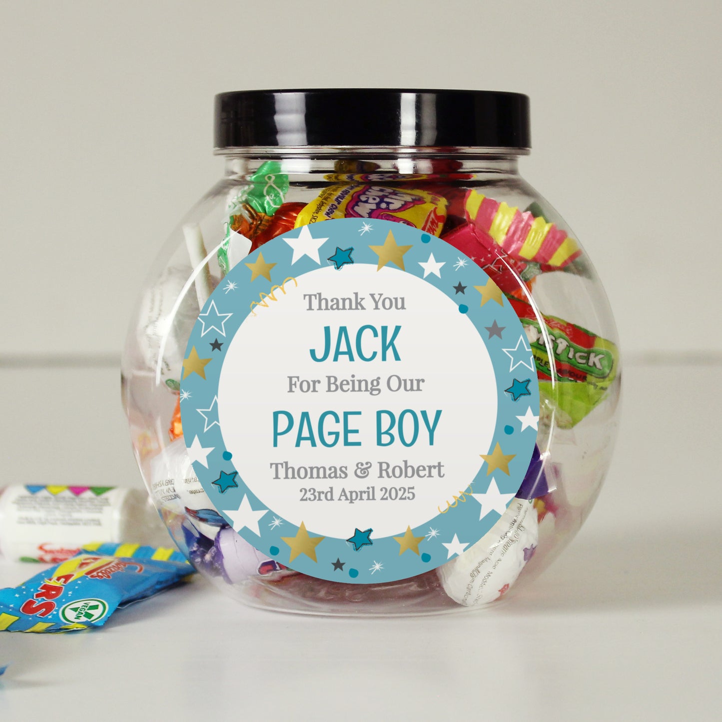 Personalised Page Boy Sweet Jar - MK&JD Gifts