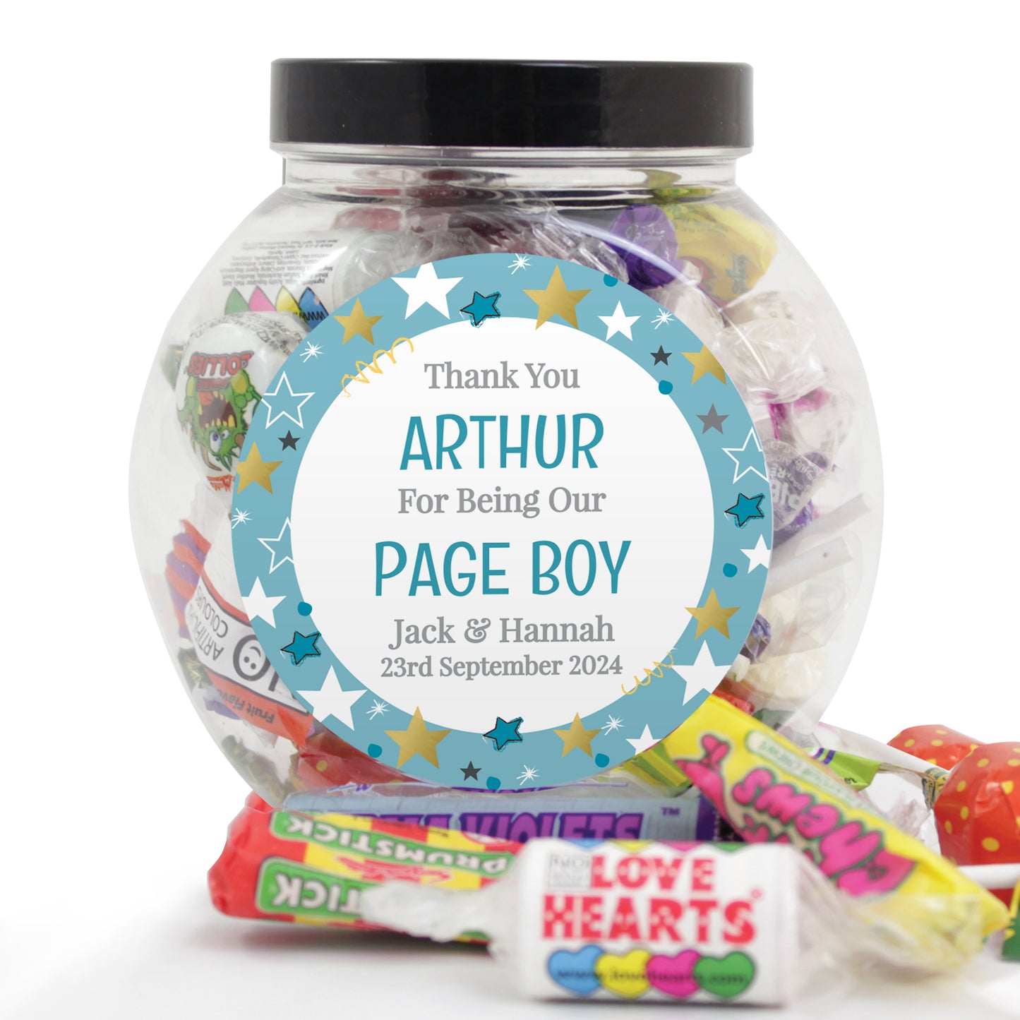 Personalised Page Boy Sweet Jar - MK&JD Gifts