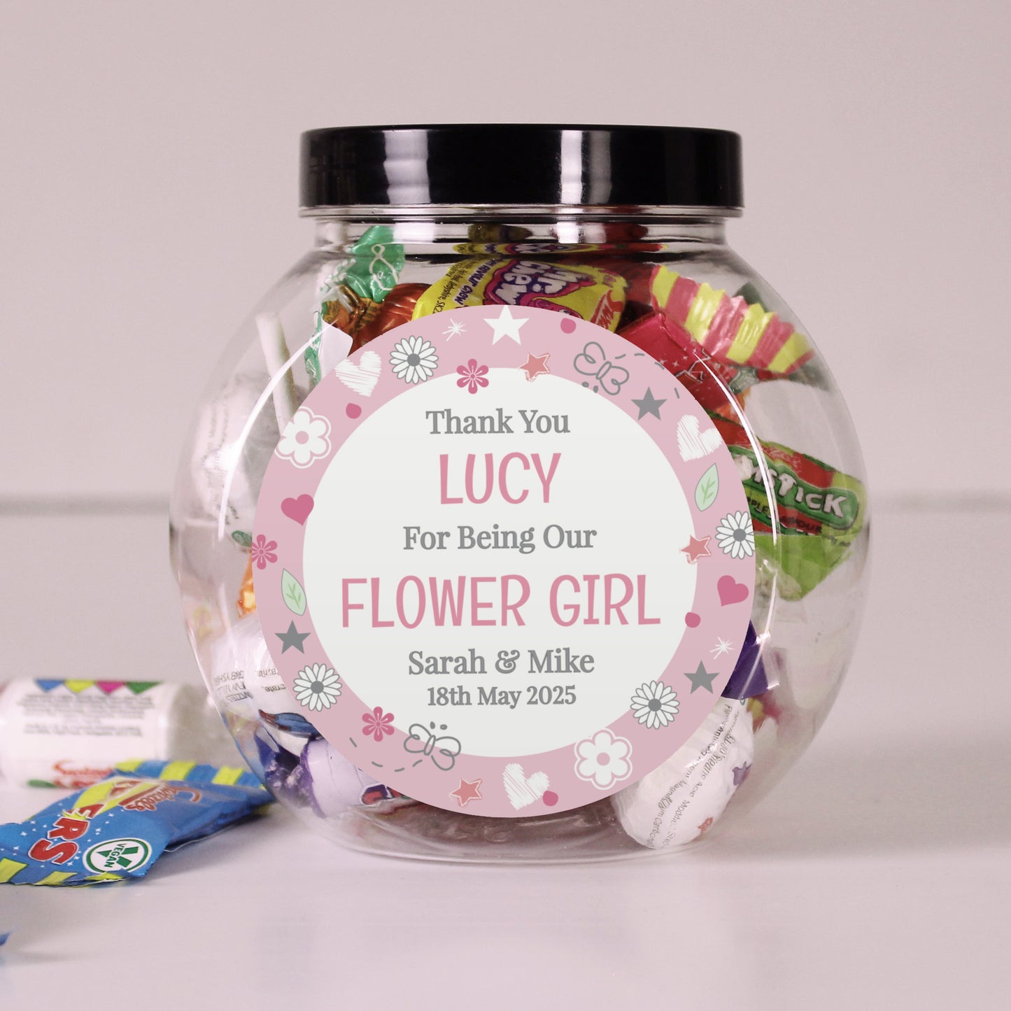 Personalised Flower Girl Sweet Jar - MK&JD Gifts