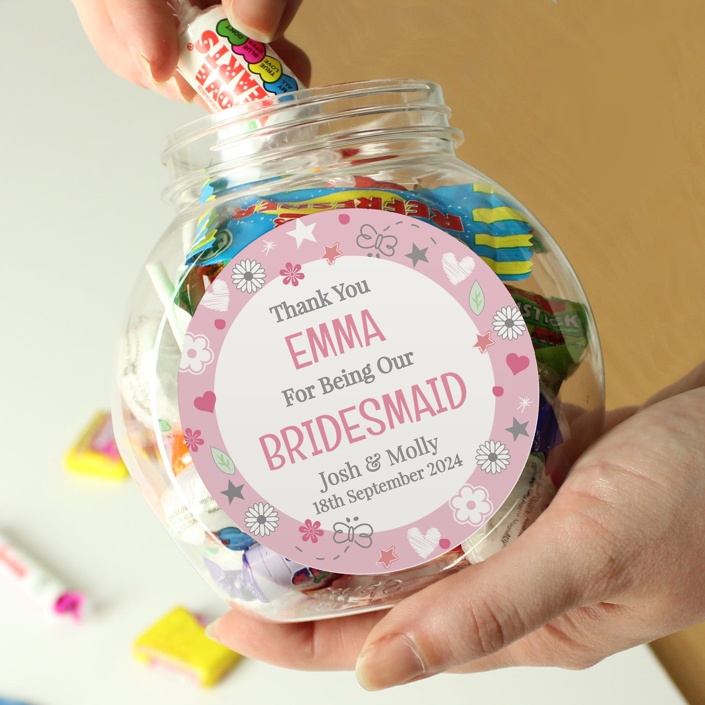 Personalised Bridesmaid Sweet Jar - MK&JD Gifts
