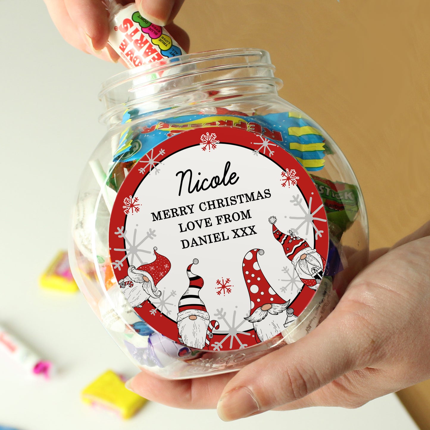 Personalised Gonk Christmas Sweet Jar - MK&JD Gifts