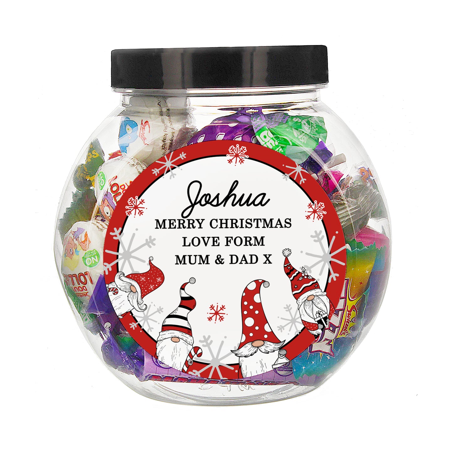 Personalised Gonk Christmas Sweet Jar - MK&JD Gifts