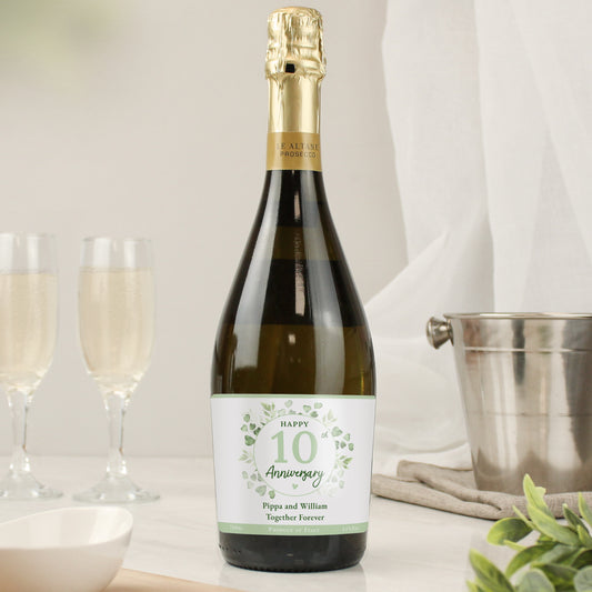 Personalised Botanical Anniversary Prosecco - MK&JD Gifts