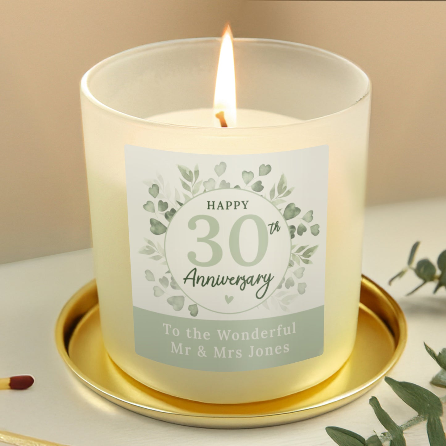 Personalised Botanical Anniversary Candle Jar - MK&JD Gifts