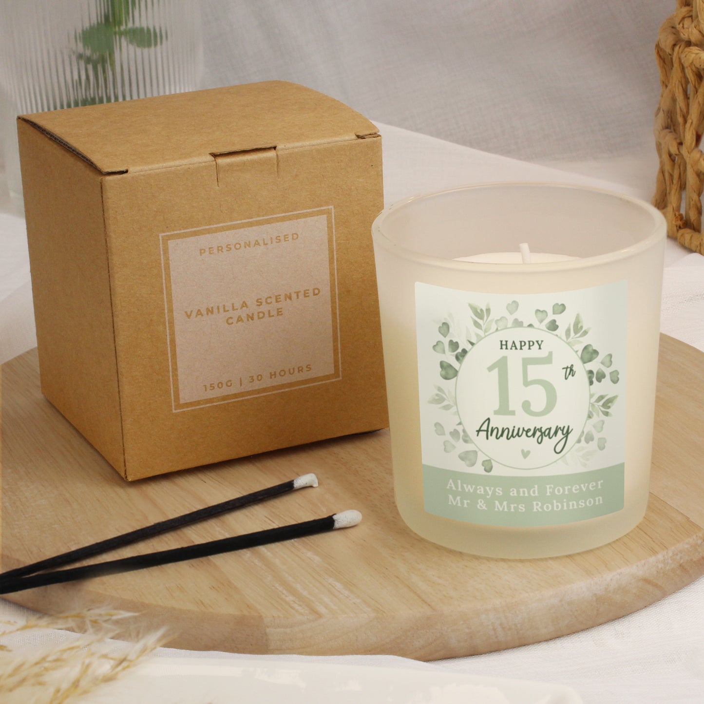 Personalised Botanical Anniversary Candle Jar - MK&JD Gifts