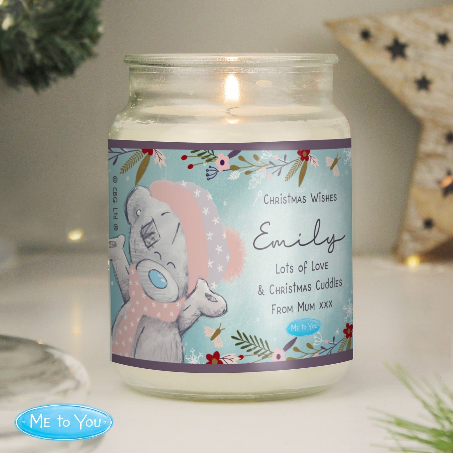 Personalised Me to You Cosy Winter Large Candle Jar - MK&JD Gifts