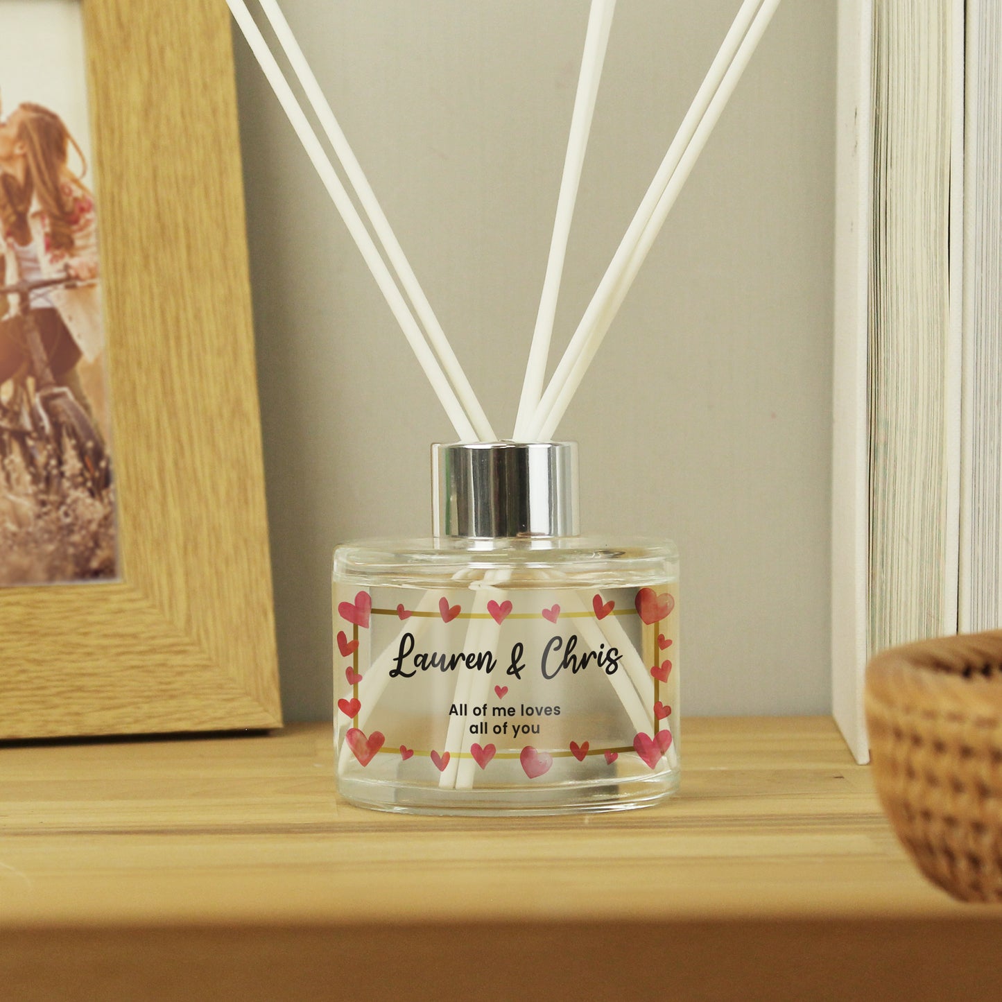 Personalised Hearts Diffuser - MK&JD Gifts