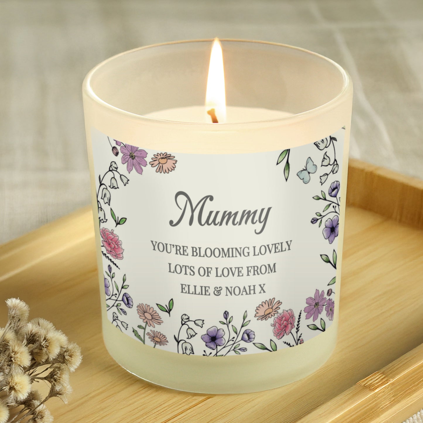 Personalised Wild Flowers Candle Jar - MK&JD Gifts