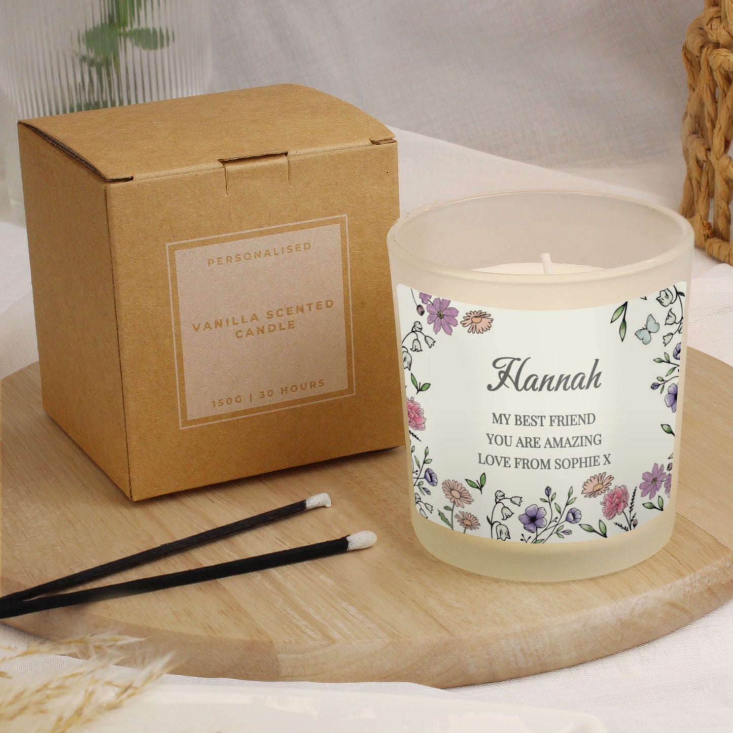 Personalised Wild Flowers Candle Jar - MK&JD Gifts