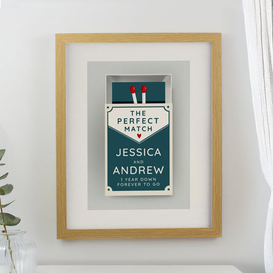 Personalised Perfect Match Oak Poster Frame - MK&JD Gifts