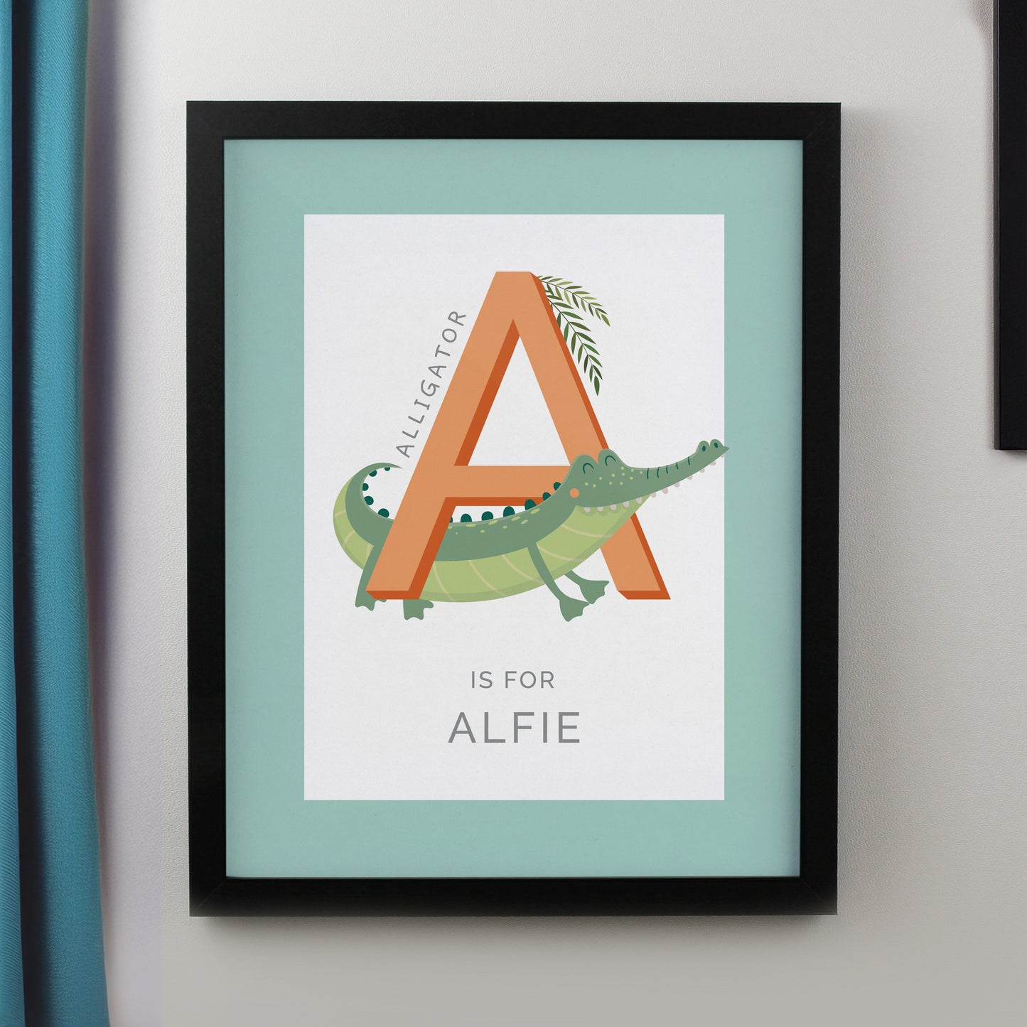 Personalised Animal Alphabet Black Poster Frame - MK&JD Gifts
