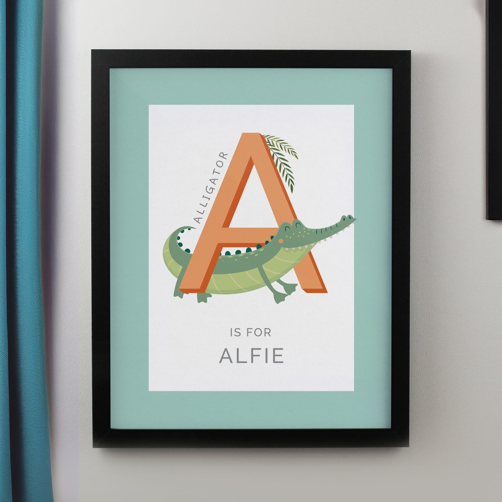 Personalised Animal Alphabet Black Poster Frame - MK&JD Gifts