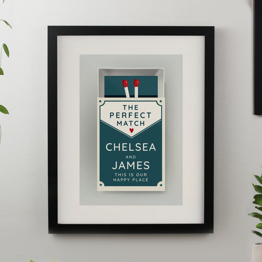 Personalised Perfect Match Black Poster Frame - MK&JD Gifts
