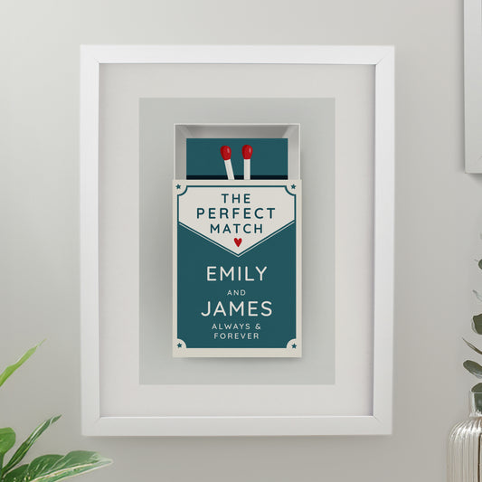Personalised Perfect Match White Poster Frame - MK&JD Gifts