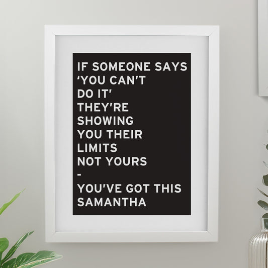 Personalised Typography White Poster Frame - MK&JD Gifts