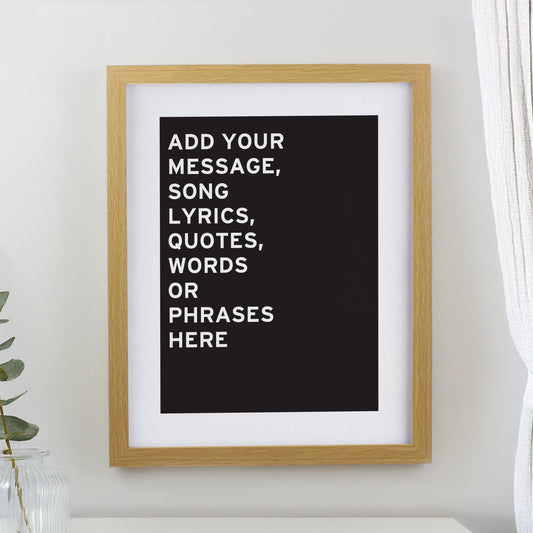 Personalised Typography Oak Poster Frame - MK&JD Gifts