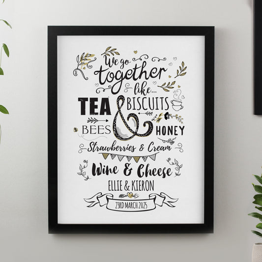 Personalised We go Together Black Poster Frame - MK&JD Gifts